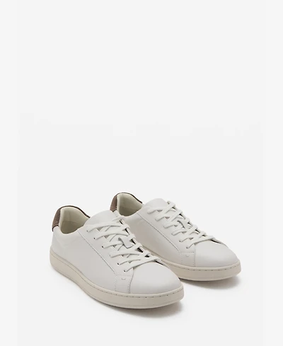 Mango Men's Contrasting Panel Leather Sneakers