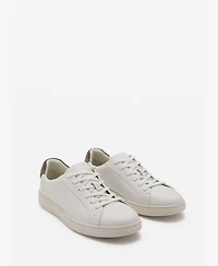 Mango Men's Contrasting Panel Leather Sneakers