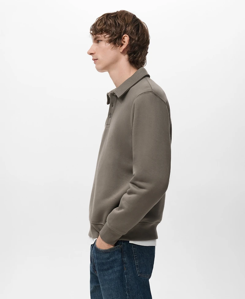 Mango Men's Regular-Fit Polo Sweatshirt