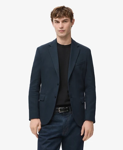 Mango Men's Slim Fit Microstructure Blazer