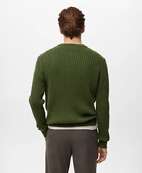 Mango Men's Ribbed Wool-Blend Sweater