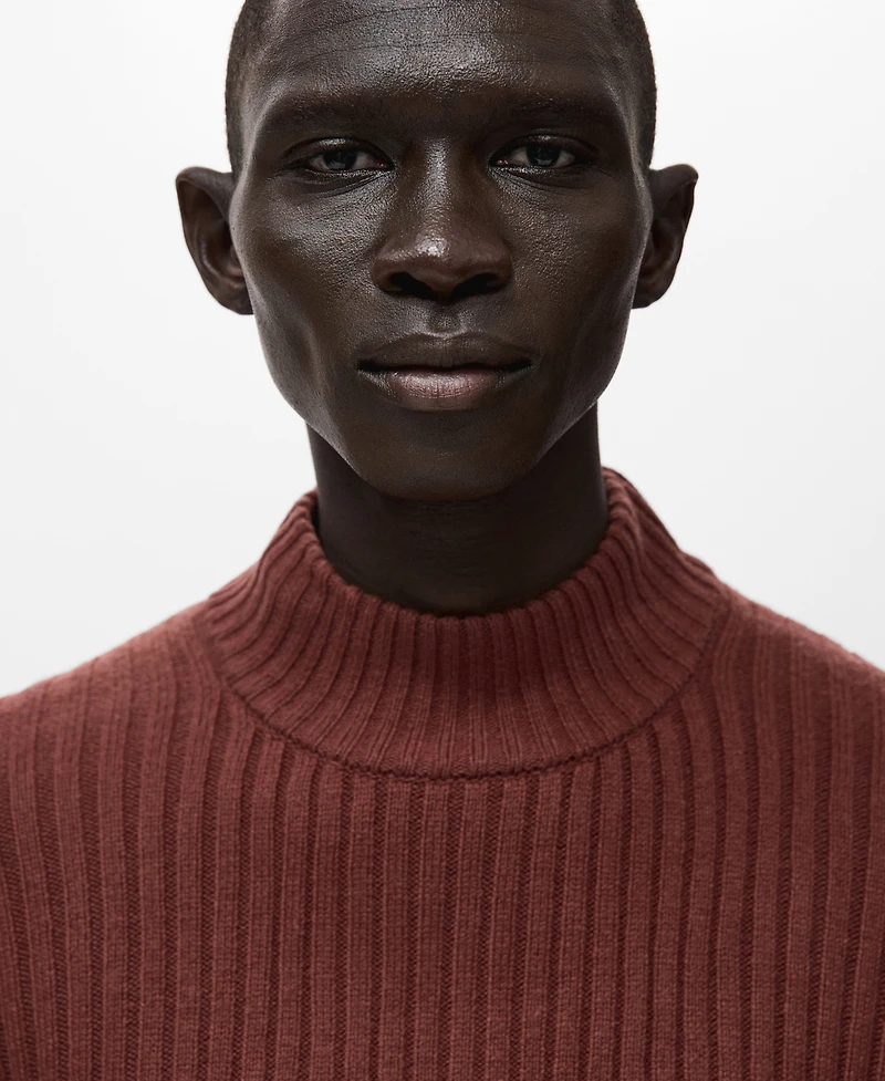 Mango Men's Wool-Blend Rib-Knit Sweater