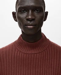 Mango Men's Wool-Blend Rib-Knit Sweater