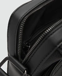 Mango Men's Patent Faux-Leather Shoulder Bag