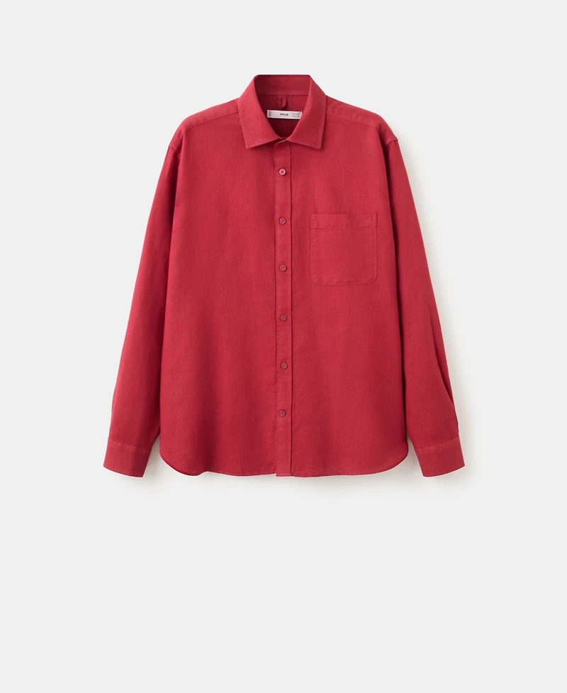 Mango Men's Pocket Linen Shirt