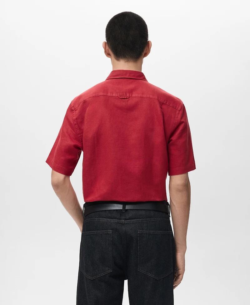 Mango Men's Short Sleeved Cotton Shirt