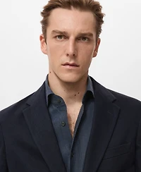 Mango Men's Slim Fit Cotton Blazer