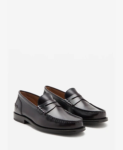Mango Men's Aged-Leather Loafers