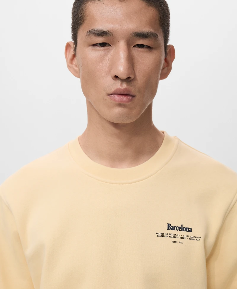 Mango Men's Text Print Regular-Fit Sweatshirt