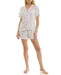 Sincerely Jules Women's Wonder Rib Notch Collar Top & Shorts, 2-Piece Set