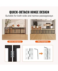 Cozito 4-Panel Folding Indoor Pet Gate, 24" H x 80.3" W, Adjustable Barrier with Quiet Foot Pads