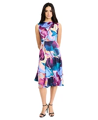 Maggy London Women's Boat Neck Midi Dress