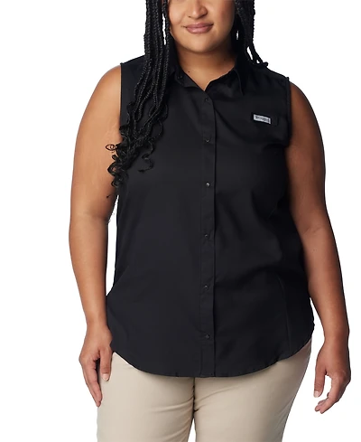 Columbia Plus Pfg Tamiami Button-Front Sleeveless Top