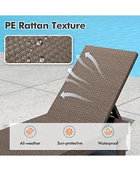 Patio Lounge Chair Recliner with 3-Position Adjustable Backrest & Cushion