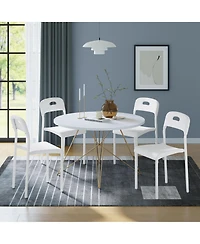 Gaomon Stackable Plastic Dining Chairs with Metal Legs, Multi-Use Seating for Dining Table Waiting Room Conference Room