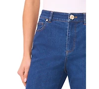 CeCe Women's Mid Rise Fit and Flare Jeans