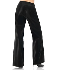 Ivonne Women's High Shine Semi-Flared Trousers