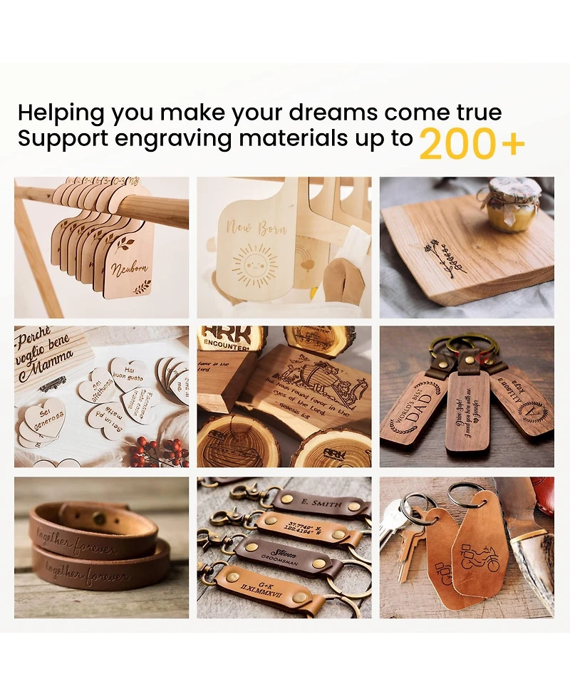 Zachvo 5W Laser Engraver Cnc Machine with 15.7inx15.7in Work Area, 0.01mm Precision, 3.5in Touchscreen