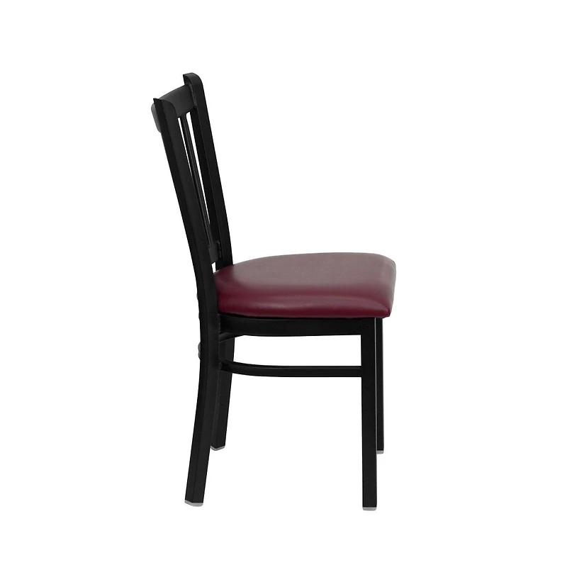 Emma+Oliver Vertical Back Metal Restaurant Dining Chair