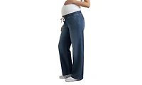 Women's Under the Belly Tie Waist Denim Wide Leg Pant - Motherhood Maternity