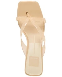 Dolce Vita Women's Brevel Vinyl Jelly Thong Low Block Heel Dress Sandals