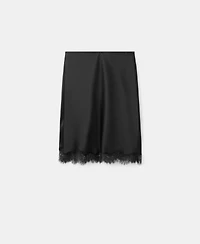 Mango Women's Satin Lace Skirt
