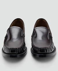 Mango Women's Gathered Leather Moccasin