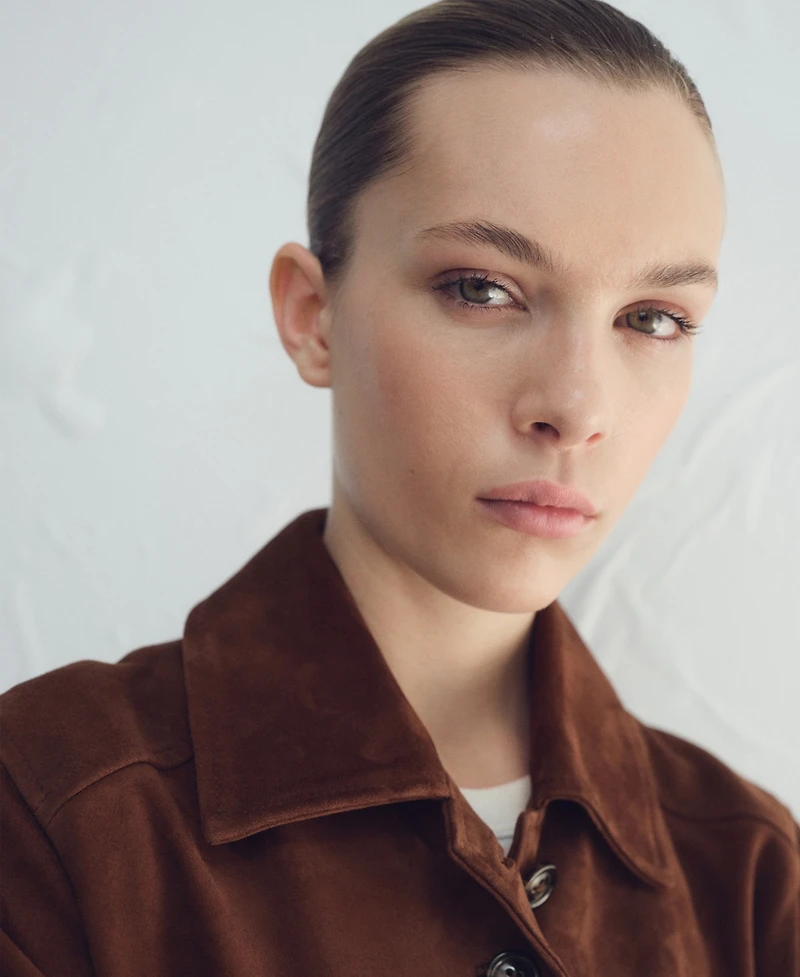 Mango Women's Suede Buttons Jacket