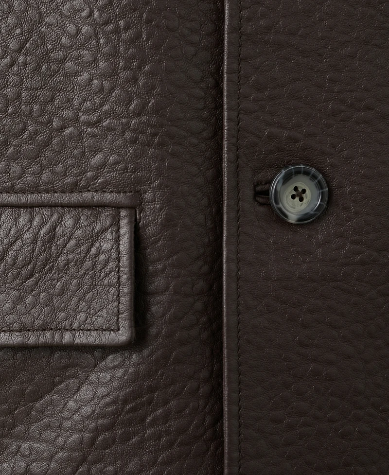 Mango Women's Buttons Leather Jacket