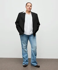 Mango Women's Lapel Pockets Straight Suit Jacket