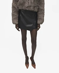 Mango Women's Faux-Leather Culottes Shorts