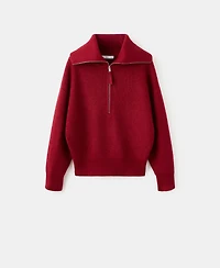 Mango Women's Funnel Neck and Zip Sweater