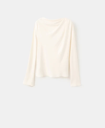 Mango Women's Draped Boat-Neck Blouse