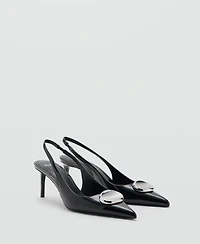 Mango Women's Metal Detail Patent Leather High-Heeled Shoes