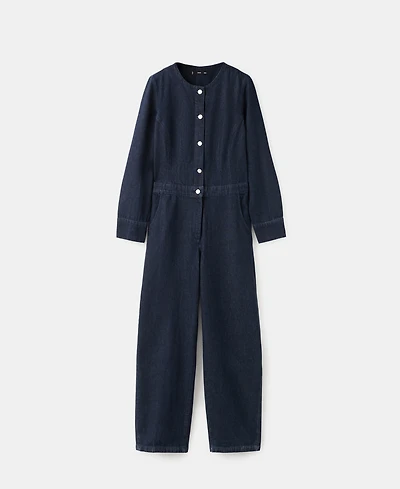Mango Women's Buttons Denim Jumpsuit