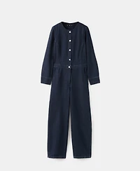 Mango Women's Buttons Denim Jumpsuit