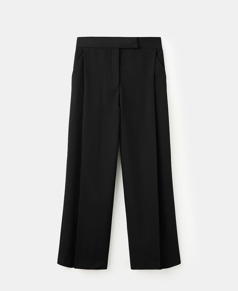 Mango Women's Pleated Wide Leg Pants