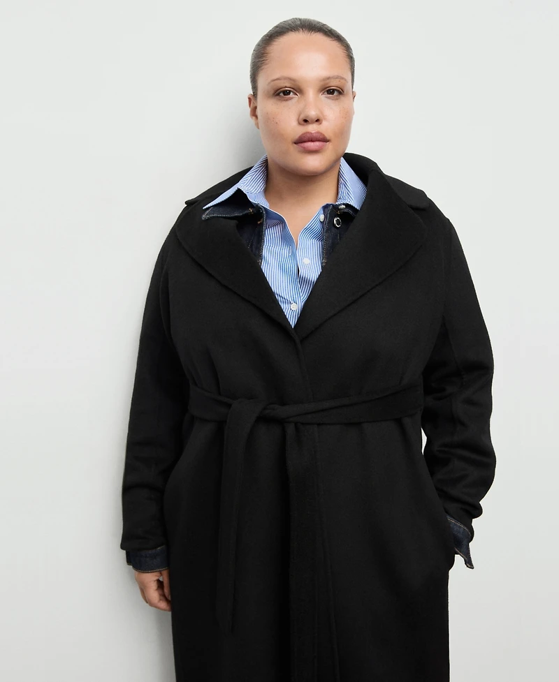 Mango Women's Belted Handmade Wool Coat