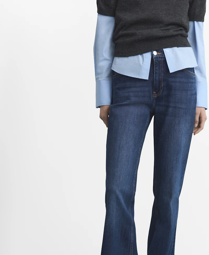 Mango Women's Violet Flared High-Rise Jeans