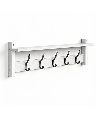 Yigii 5-Hook Wall Coat Rack with Shelf
