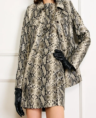 Line & Dot Women's Python Print Side Pocket Jacket