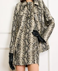 Line & Dot Women's Python Print Side Pocket Jacket