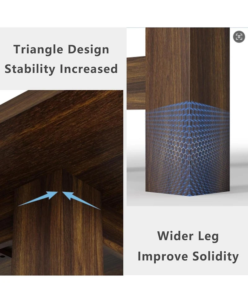 Gaomon Kitchen Table Brown Long Wooden Dining Table for 6-8 for Dining Room, Home Office, Living Room