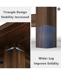 Gaomon Kitchen Table Brown Long Wooden Dining Table for 6-8 for Dining Room, Home Office, Living Room