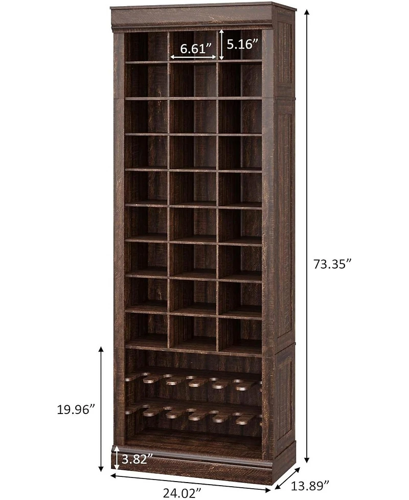 gaomon Shoe Cabinet, 10-Tier Entryway Shoe Storage Cabinet with 27 Cubbies and Tall Boots Storage, Freestanding Tall Shoe Organizer Cabinet