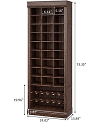 gaomon Shoe Cabinet, 10-Tier Entryway Shoe Storage Cabinet with 27 Cubbies and Tall Boots Storage, Freestanding Tall Shoe Organizer Cabinet