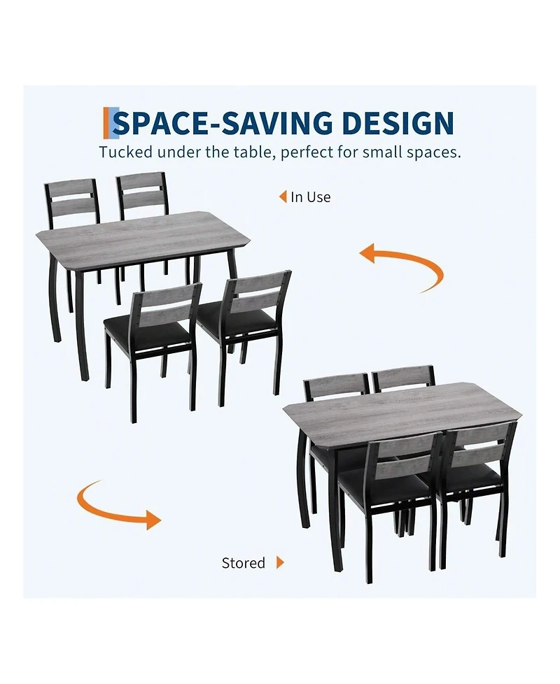 Gaomon Kitchen Table Dining Table Set For 4 5 Piece Metal Frame Kitchen Table And Chair Set for Dining Room