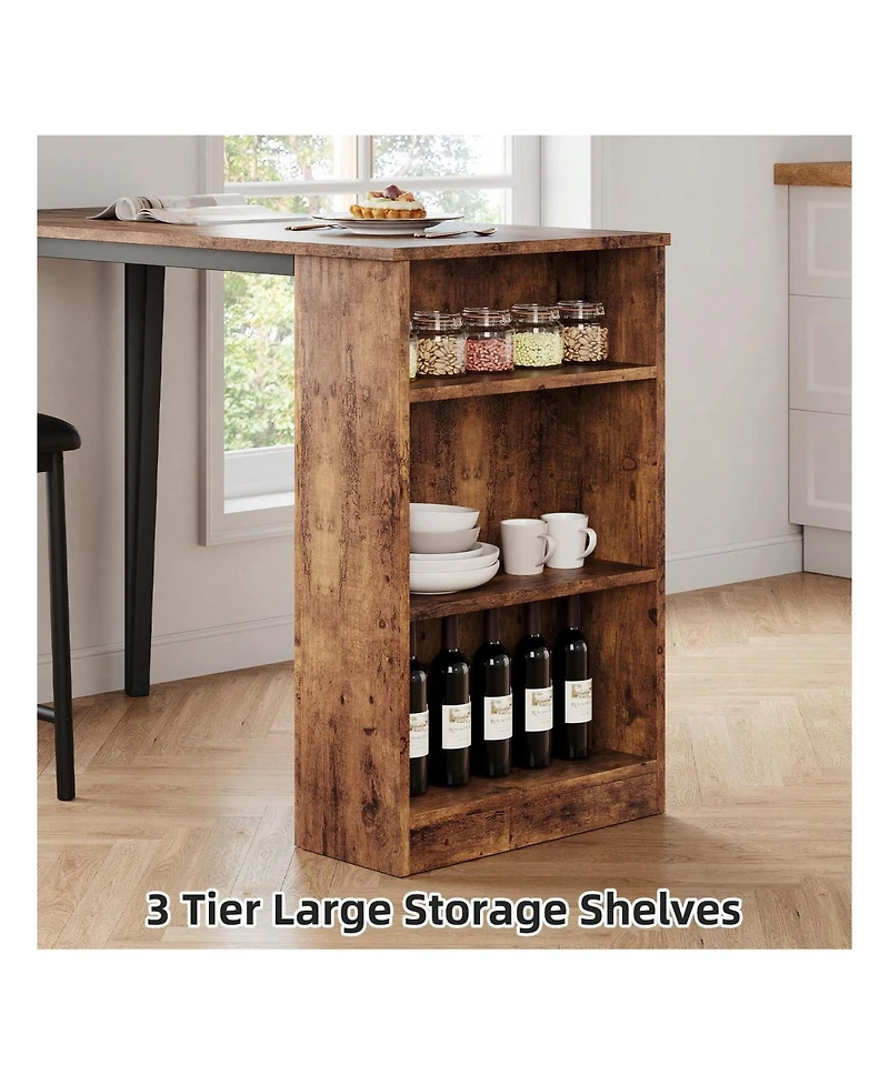 Gaomon Kitchen Table 3Piece 36in Wooden Counter Height Dining Table Set for Dining Room, Home Office, Living Room