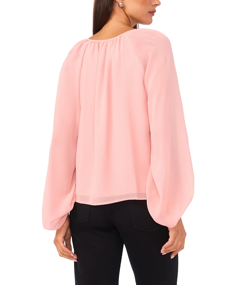 Vince Camuto Women's Balloon Sleeve V-Neck Top