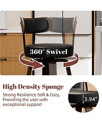 Dyhome 24 inches Bar Stools Set of 3, Modern Counter Height with Wood Back, Boucle Fabric Upholstered Barstools for Home, Cafe